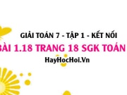 Bài 1.18 SGK Toán 7 tập 1 Kết nối tri thức